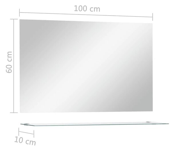 Zidno ogledalo s policom 100 x 60 cm od kaljenog stakla - 100 x 60 cm (1 polica) 1 100 x 60 cm (1 polica)