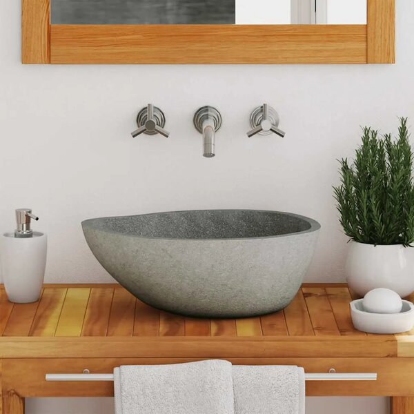 Lavabo - Umivaonik od riječnog kamena ovalni (37 - 46) x (29 - 36) cm - 37-46 cm 37-46 cm