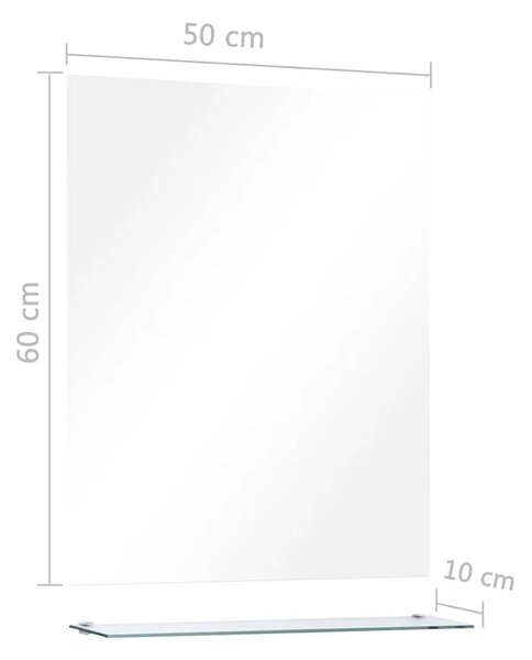 Zidno ogledalo s policom 50 x 60 cm od kaljenog stakla - 50 x 60 cm (1 polica) 1 50 x 60 cm (1 polica)