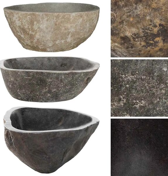Lavabo - Umivaonik od riječnog kamena ovalni (37 - 46) x (29 - 36) cm - 37-46 cm 37-46 cm