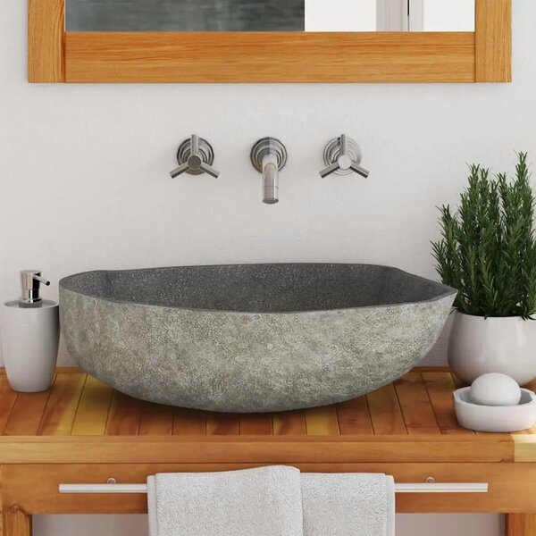 Lavabo - Umivaonik od riječnog kamena ovalni (45 - 53) x (34 - 41) cm - 45-53 cm 45-53 cm