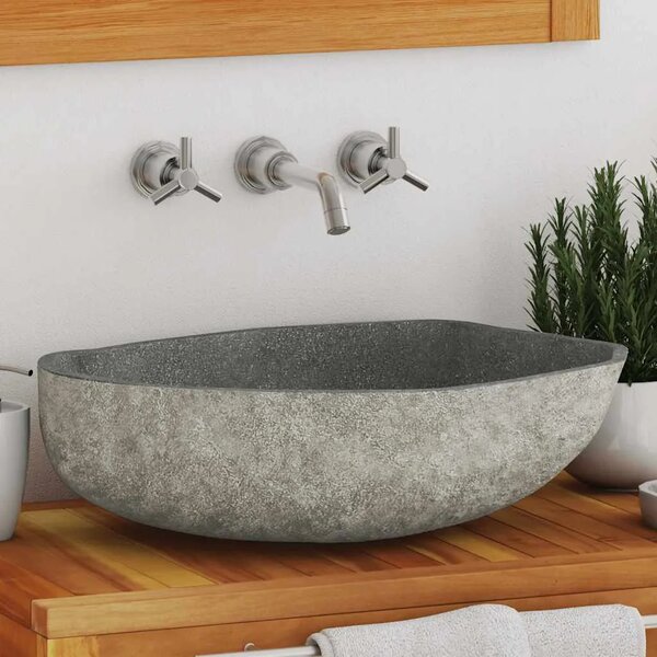 Lavabo - Umivaonik od riječnog kamena ovalni (45 - 53) x (34 - 41) cm - 45-53 cm 45-53 cm