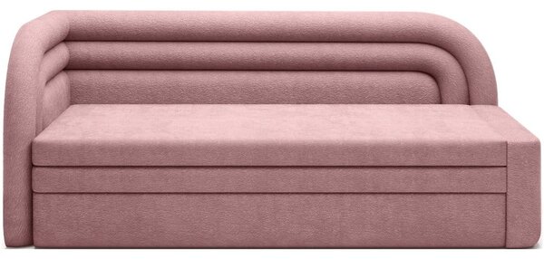 Ružičasta sklopiva/s prostorom za odlaganje sofa od šenila s lijevim kutom 223 cm Fabillo – ELTAP