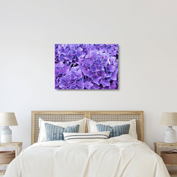 Staklena slika ljubičastog cvijeća (70x50 cm)