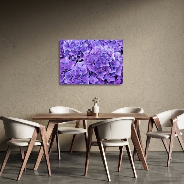 Staklena slika ljubičastog cvijeća (70x50 cm)