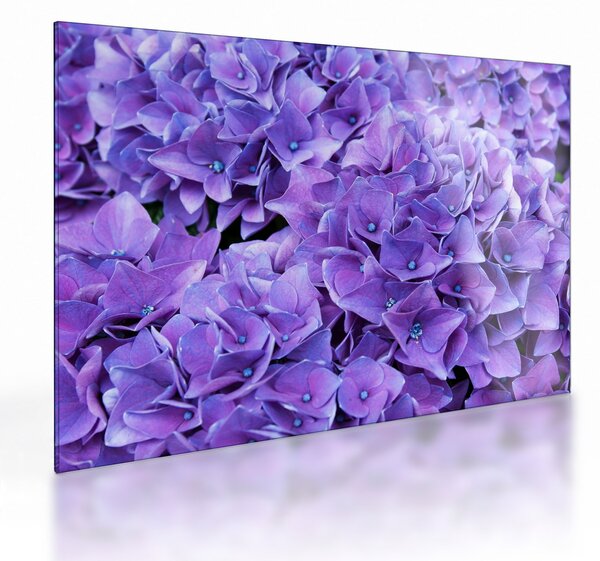 Staklena slika ljubičastog cvijeća (70x50 cm)