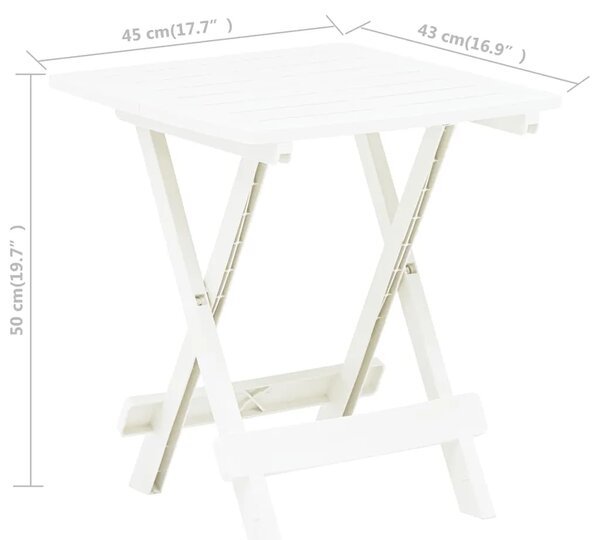 Sklopivi vrtni stol bijeli 45 x 43 x 50 cm plastični - Bijela 1 Bijela