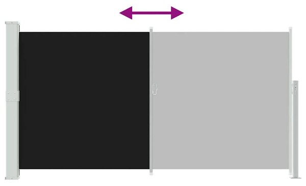Uvlačiva bočna tenda za terasu 170 x 300 cm crna - Crna 170 x 300 cm 1 Crna