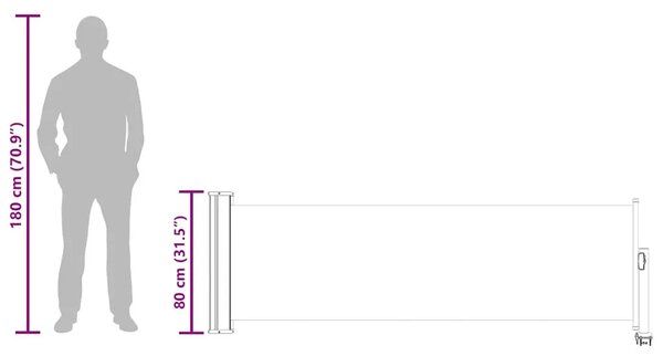 Uvlačiva bočna tenda za terasu 80 x 300 cm siva - Siva 80 x 300 cm 1 Siva