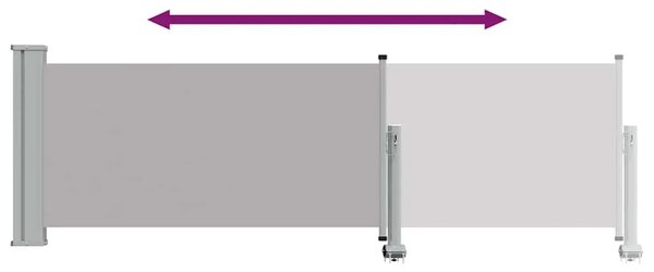 Uvlačiva bočna tenda za terasu 80 x 300 cm siva - Siva 80 x 300 cm 1 Siva