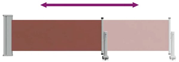 Uvlačiva bočna tenda za terasu 60 x 300 cm smeđa - Smeđa 60 x 300 cm 1 Smeđa