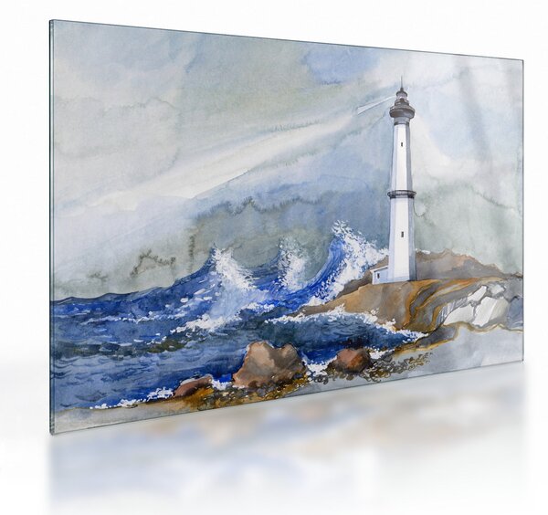 Staklena slika crtež svjetionika (70x50 cm)