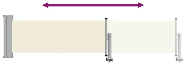 Uvlačiva bočna tenda za terasu 60 x 300 cm krem - Krema 60 x 300 cm 1 Krema