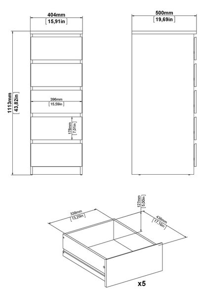 Komoda u dekoru hrasta u prirodnoj boji 40x111x50 cm Naia – Tvilum