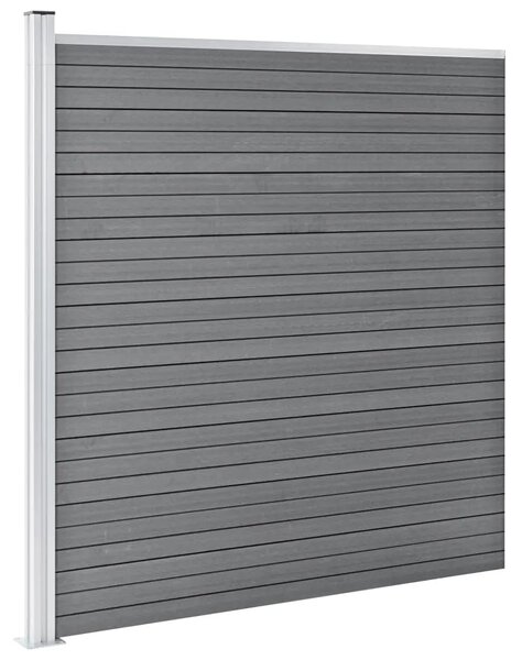 Vrtna ograda WPC 1737 x 186 cm siva - Siva 1 10 odjeljka Siva