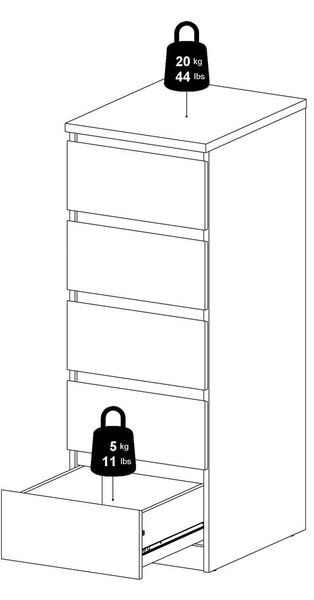 Komoda u dekoru hrasta u prirodnoj boji 40x111x50 cm Naia – Tvilum