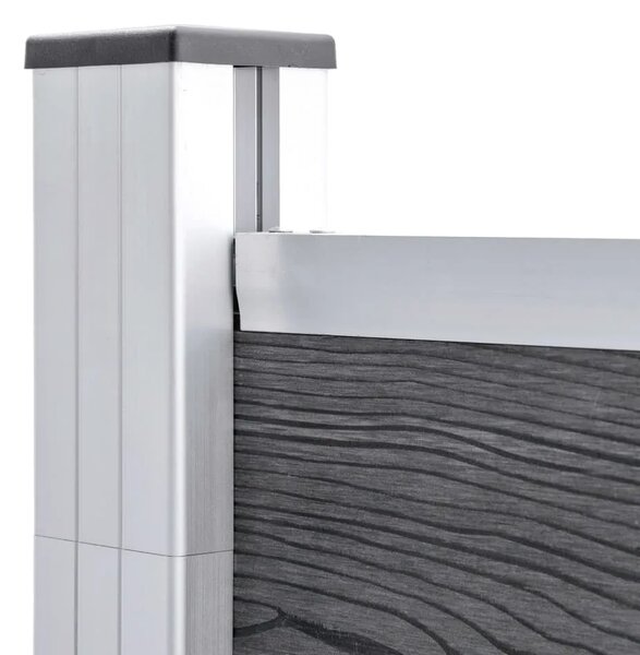 Vrtna ograda WPC 526 x 186 cm siva - Siva 1 3 odjeljka Siva