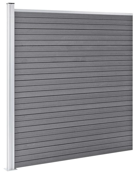 Vrtna ograda WPC 526 x 186 cm siva - Siva 1 3 odjeljka Siva