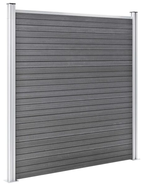 Vrtna ograda WPC 526 x 186 cm siva - Siva 1 3 odjeljka Siva