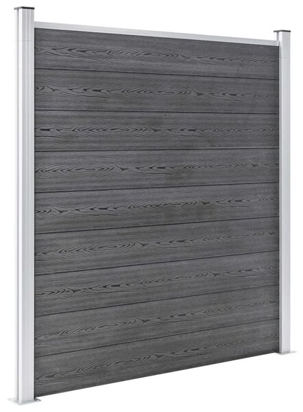 Vrtna ograda WPC 526 x 186 cm siva - Siva 1 3 odjeljka Siva