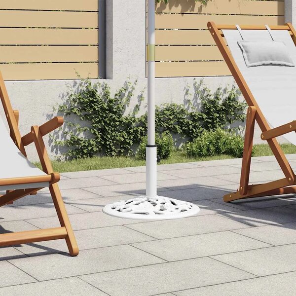 Stalak za suncobran bijeli 12 kg 48 cm od lijevanog željeza - Bijela 48 x 48 x 33 cm 1 Bijela