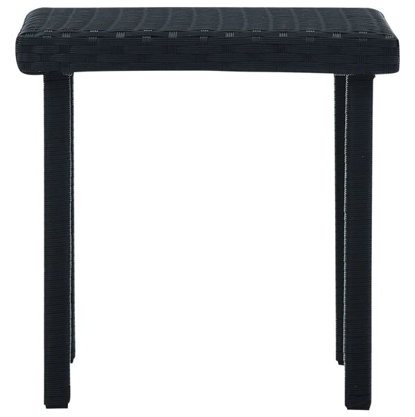 Vrtni Stolić za kavu crni 40 x 40 x 40 cm od poliratana - Crna 1 Crna
