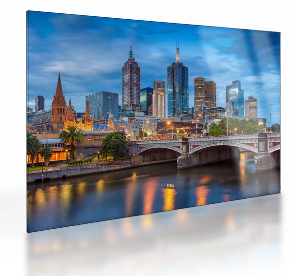 Staklena slika grada Melbournea (70x50 cm)