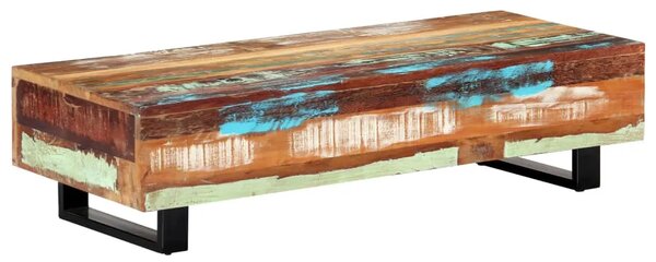 Stolić za kavu od obnovljenog drva i čelika 120 x 50 x 30 cm