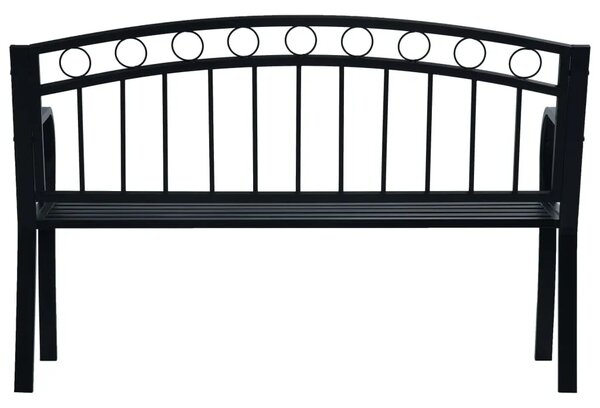 Vrtna klupa 125 cm crna čelična - Crna 1 Bez stola 1