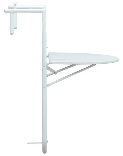 Viseći balkonski stol bijeli 60 x 64 x 83 5 cm plastični - Bijela 1 Bijela