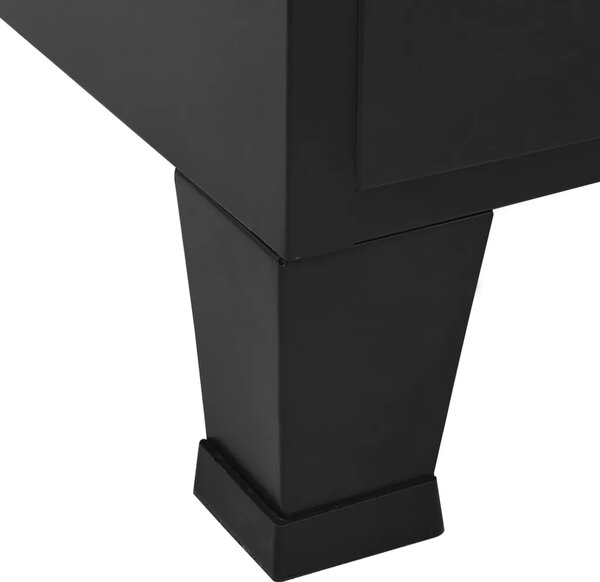 Uredski ormarić s mrežastim vratima crni 75x40x120 cm čelični