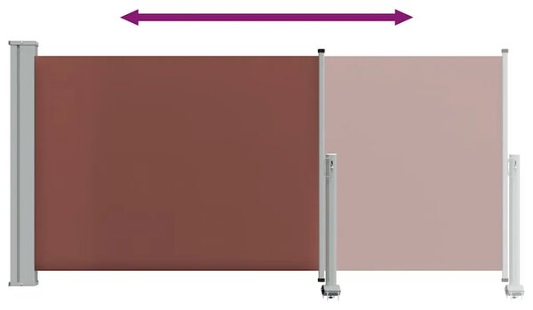 Uvlačiva bočna tenda za terasu 120 x 300 cm smeđa - Smeđa 120 x 300 cm 1 Smeđa