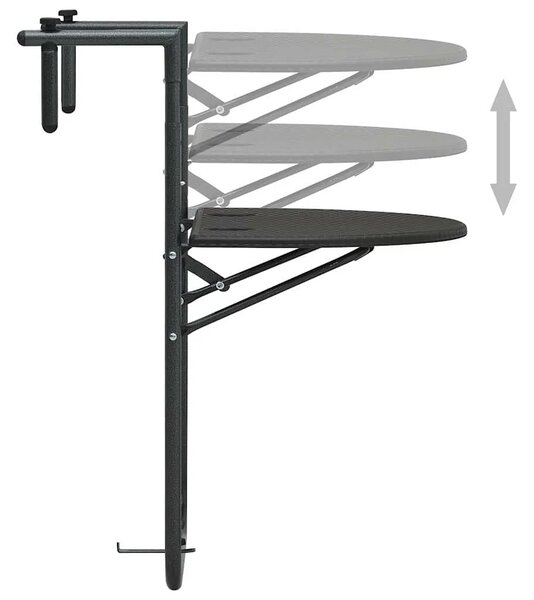 Viseći balkonski stol smeđi 60 x 64 x 83 5 cm plastični - Smeđa 1 Smeđa