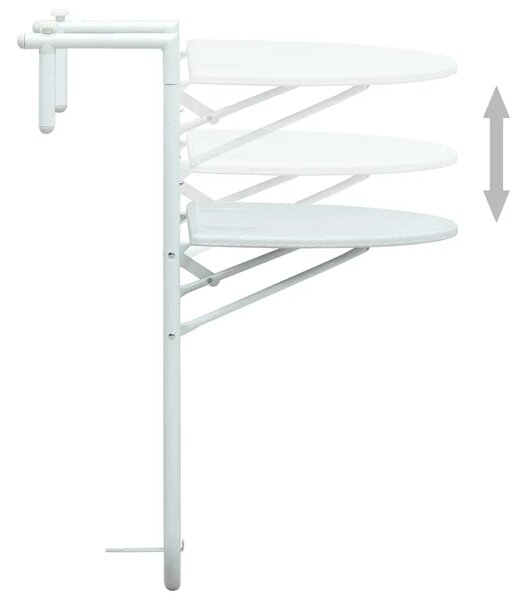 Viseći balkonski stol bijeli 60 x 64 x 83 5 cm plastični - Bijela 1 Bijela