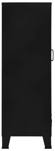 Uredski ormarić s mrežastim vratima crni 75x40x120 cm čelični