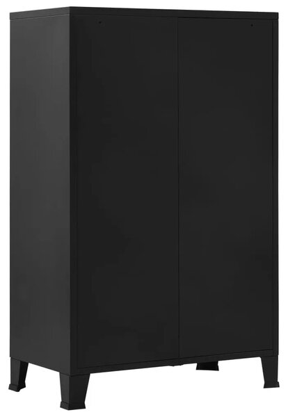 Uredski ormarić s mrežastim vratima crni 75x40x120 cm čelični