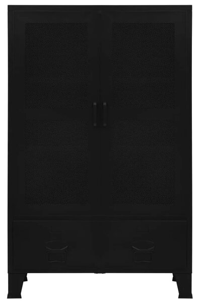 Uredski ormarić s mrežastim vratima crni 75x40x120 cm čelični
