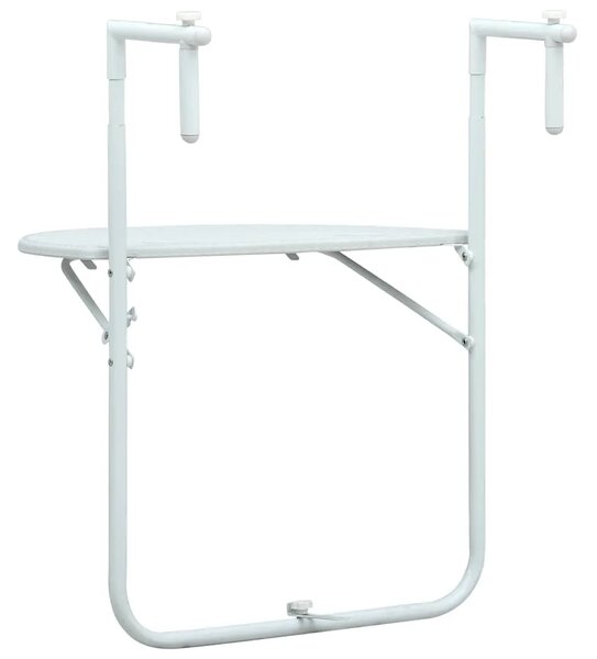 Viseći balkonski stol bijeli 60 x 64 x 83 5 cm plastični - Bijela 1 Bijela