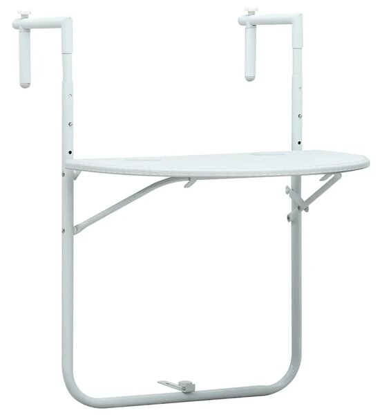 Viseći balkonski stol bijeli 60 x 64 x 83 5 cm plastični - Bijela 1 Bijela