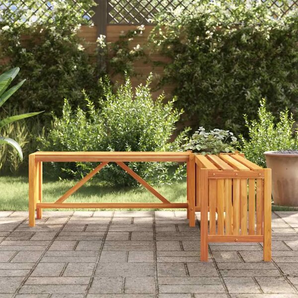 Kutna vrtna klupa sa sadilicom 117 x 117 x 40 cm bagremovo drvo - Smeđa 117 x 117 x 40 cm 1 1