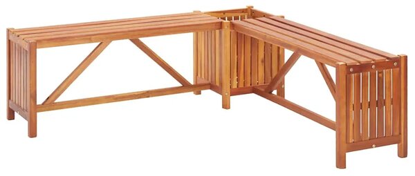 Kutna vrtna klupa sa sadilicom 117 x 117 x 40 cm bagremovo drvo - Smeđa 117 x 117 x 40 cm 1 1