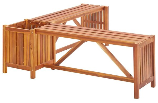 Kutna vrtna klupa sa sadilicom 117 x 117 x 40 cm bagremovo drvo - Smeđa 117 x 117 x 40 cm 1 1