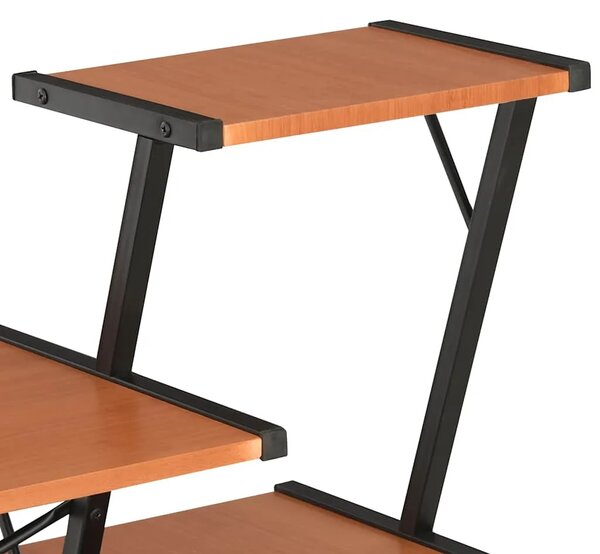 Radni stol s policom crno-smeđi 116 x 50 x 93 cm - Crna i smeđa Crna i smeđa