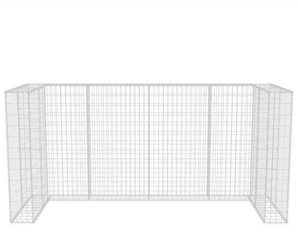 Gabionska ograda za tri kante za otpad od čelika 250x100x120 cm - 250 x 100 x 120 cm 1 250 x 100 x 120 cm