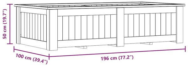 Povišena gredica 196 x 100 x 50 cm od impregnirane borovine - 196 x 100 x 50 cm 1 196 x 100 x 50 cm