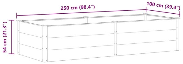 Vrtna posuda za sadnju 250 x 100 x 54 cm WPC siva - Siva 250 x 100 x 54 cm 1 250 x 100 x 54 cm