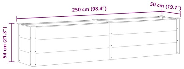 Vrtna posuda za sadnju 250 x 50 x 54 cm WPC siva - Siva 250 x 50 x 54 cm 1 250 x 50 x 54 cm