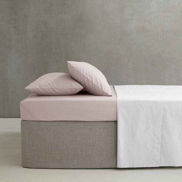 Svijetlo ružičasta plahta s gumom od perkala 90x190 cm Easy Iron Percale – Catherine Lansfield