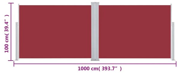 Uvlačiva bočna tenda 100 x 1000 cm crvena - Crvena 100 x 1000 cm