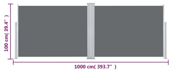 Uvlačiva bočna tenda 100 x 1000 cm antracit - Antracit 100 x 1000 cm